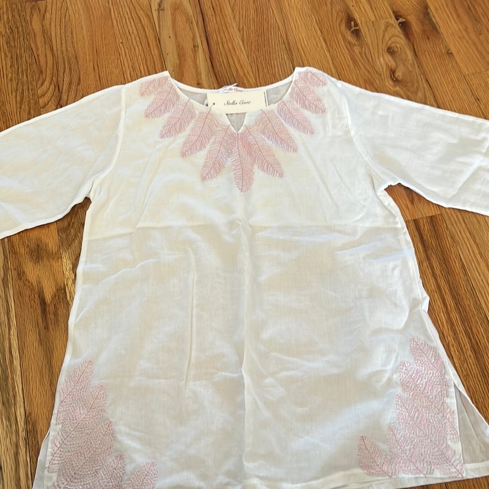 GIRLS WHITE COTTON COVER UP NWT